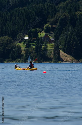 kayaking, lake in bariloche