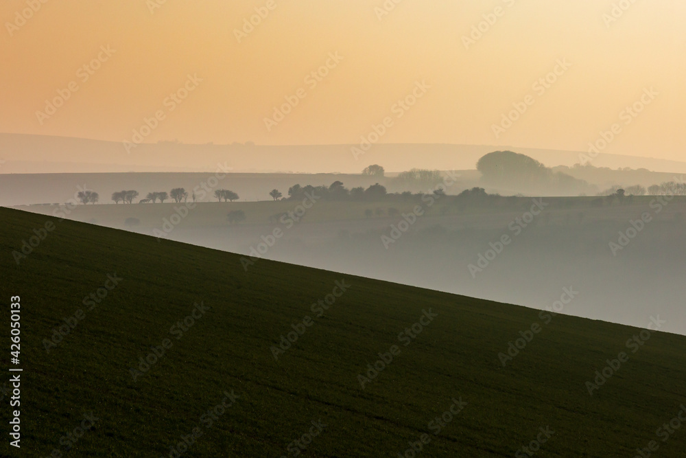 The View from Ditchling Beacon at Sunset