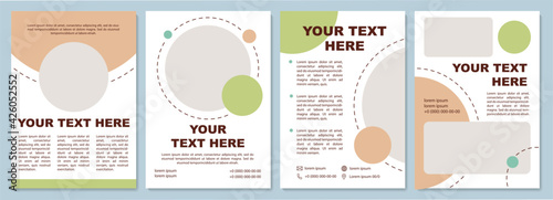 Empty colored brochure template. Flyer, booklet, leaflet print, cover design with copy space. Presentation of new product. Vector layouts for magazines, annual reports, advertising posters