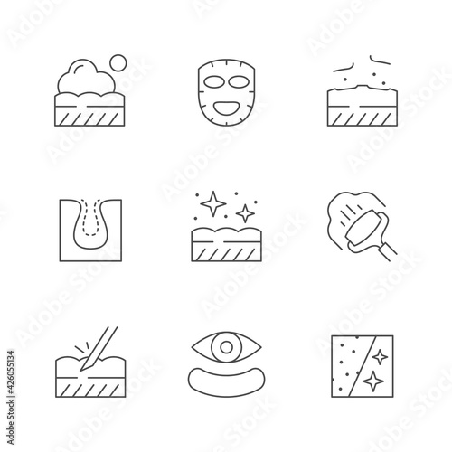 Set line icons of skin care