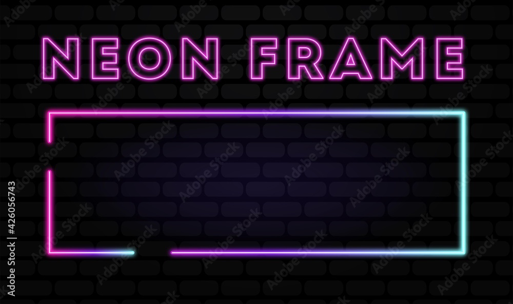 Set of neon signs on a transparent background. Neon light frame, glowing bulb banner. Vector illustration. Neon gradient Set of neon signs on a transparent background. Neon light frame, glowing bulb banner. Vector illustration. Neon gradient