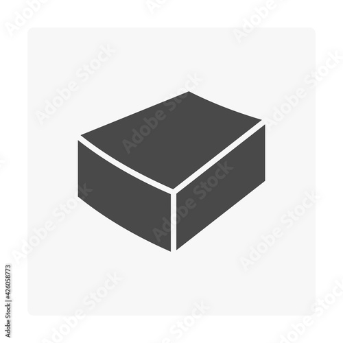 Concrete paver block pavement floor or brick vector icon. For landscape, outdoor, garden by paving on ground to create circle or round pattern. That sidewalk, road, patio, path, street or walkway.
