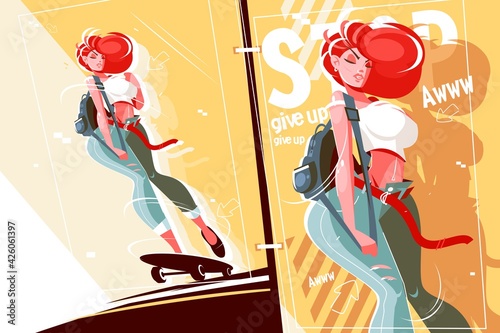 Girl on skateboard