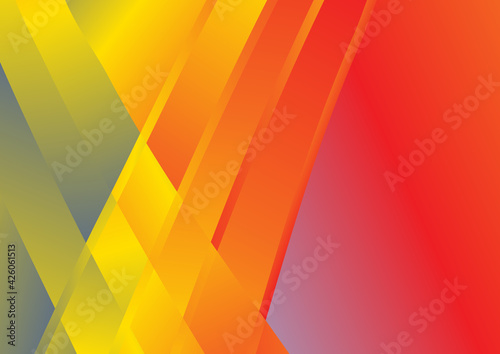Abstract Red Yellow and Blue Fluid Color Modern Geometric Background Vector