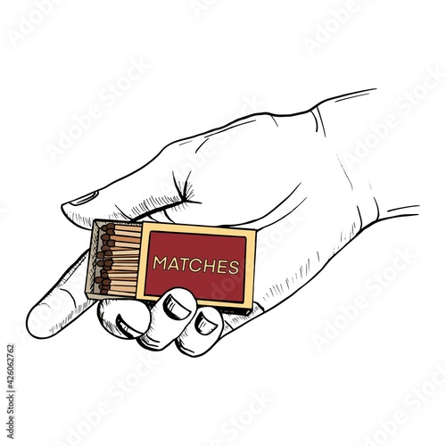 stock vector safety matches in a hand hand drawn illustration