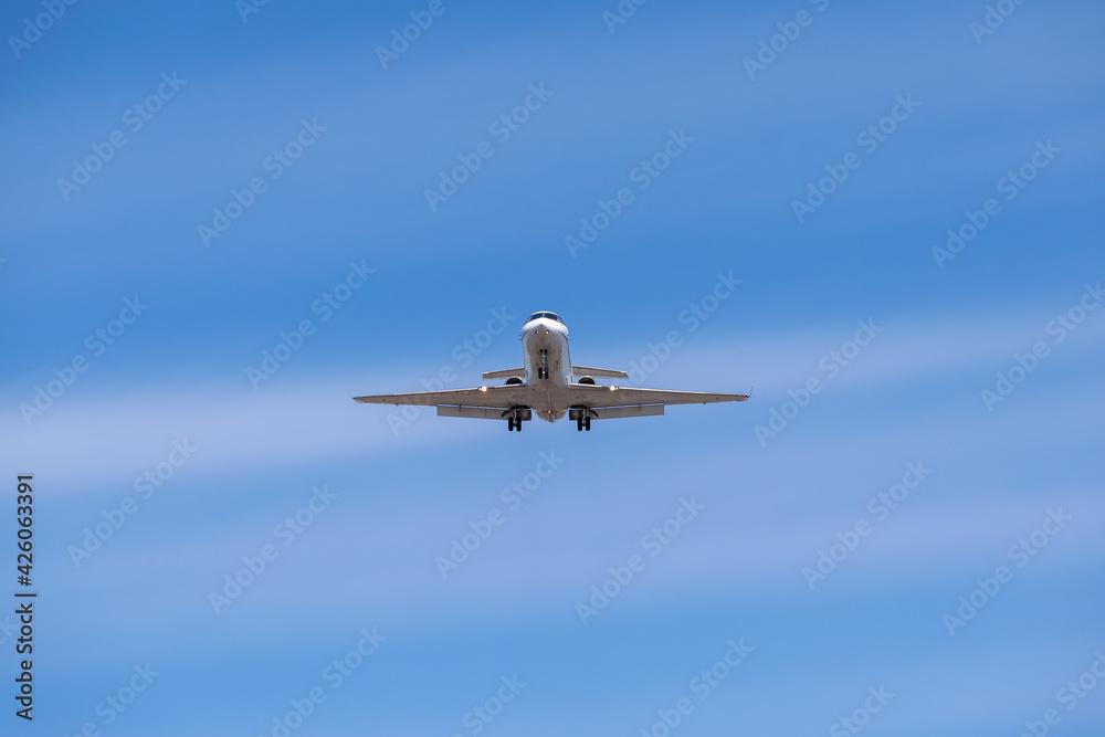 Business jet landing Business jet landing