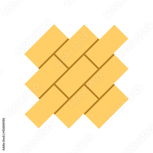 Concrete paver block pavement floor or brick vector icon. For landscape, outdoor, garden by paving on ground to create stretcher bond pattern. That sidewalk, road, patio, path, street or walkway.