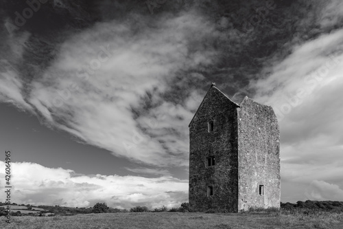 The Bruton Dovecote, a 15th century stone tower on the outskirts of the town of Bruton, Somerset, England, United Kingdom