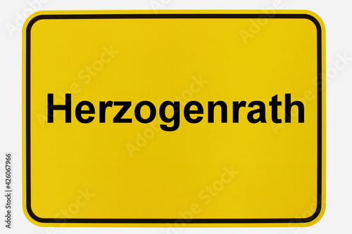 Illustration eines Stadtausgangsschildes der Stadt Herzogenrath photo