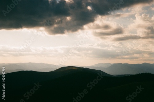 sunset over the mountains