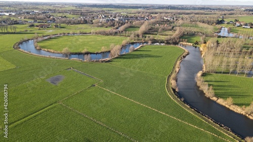 River Leie aerial view Gent Belgium