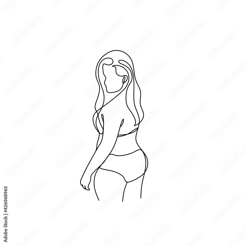 Surreal Fashion Continuous line women drawing, fashion concept, woman beauty minimalist, vector illustration pretty sexy. Contemporary portrait Surreal Fashion Continuous line women drawing, fashion concept, woman beauty minimalist, vector illustration pretty sexy. Contemporary portrait