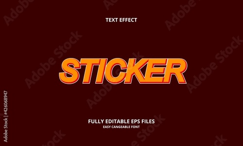 Editable text effect sticker title style
