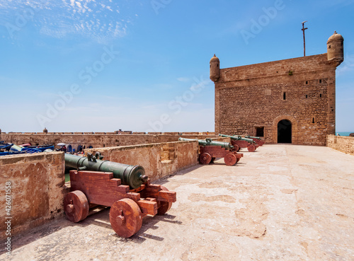 Cannons at the city walls and Citadel by the Scala Harbour, Essaouira, Marrakesh-Safi Region, Morocco, North Africa