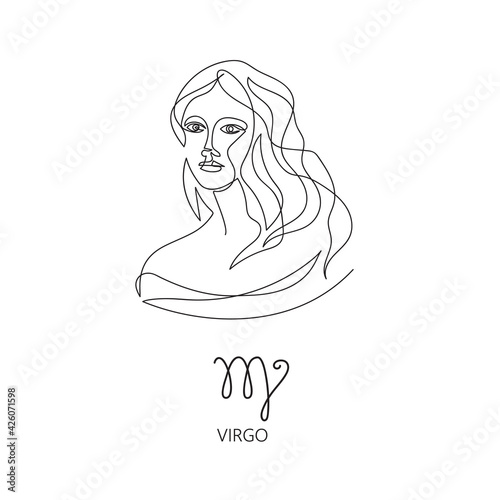 Zodiac sign Virgo. The symbol of the astrological horoscope.