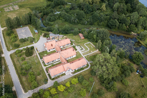 Aerial photo of village Ranki, Latvia. photo