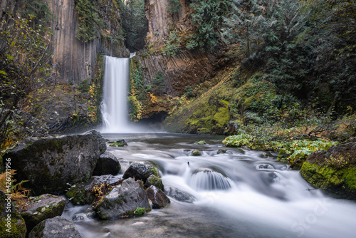 Toketee Falls in autumn, Douglas county, Oregon, United States of America photo