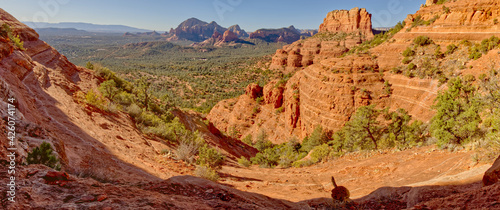 View from the western slope of Steamboat Rock looking north, Coconino National Forest, Sedona, Arizona, United States of America photo