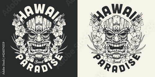 Summer surfing vintage monochrome badge