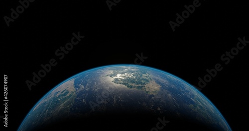 Planet Earth in Space 3D illustration