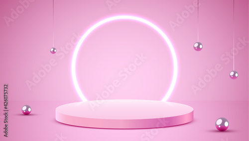 Abstract scene background. Cylinder podium on background. Product presentation, mock up, show cosmetic product, Podium, stage pedestal or platform.