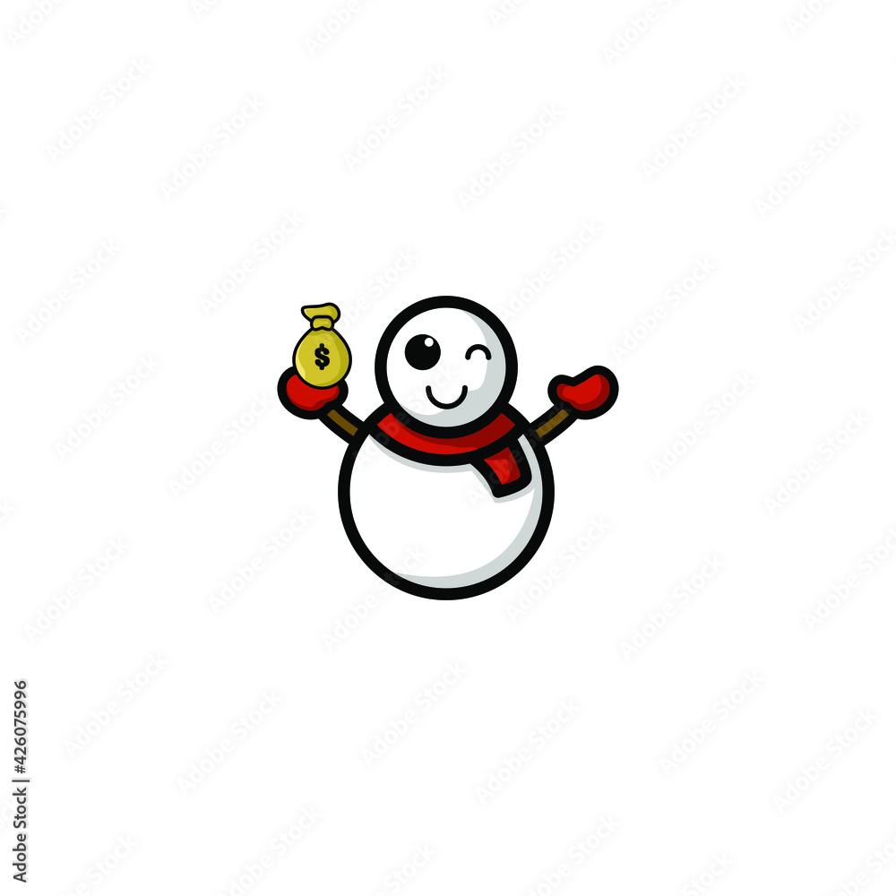 Cute Snowman Cartoon Character Vector Illustration Design. Outline, Cute, Funny Style. Recomended For Children Book, Cover Book, And Other. Cute Snowman Cartoon Character Vector Illustration Design. Outline, Cute, Funny Style. Recomended For Children Book, Cover Book, And Other.