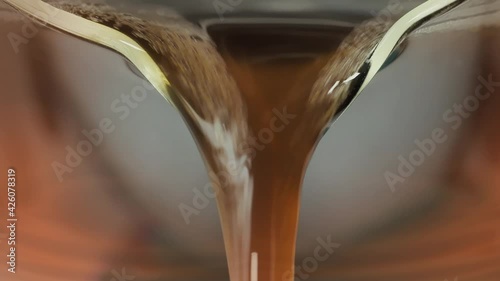 Wallpaper Mural Pouring Coffee with Delicious Foam Brewed from French Press Closeup Torontodigital.ca