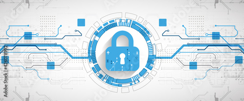 Personal data security Illustrates cyber data or information privacy idea. Color abstract  internet technology.