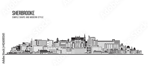 Cityscape Building Abstract Simple shape and modern style art Vector design - Sherbrooke city