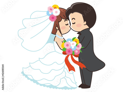 新郎新婦の誓いのキス　結婚式