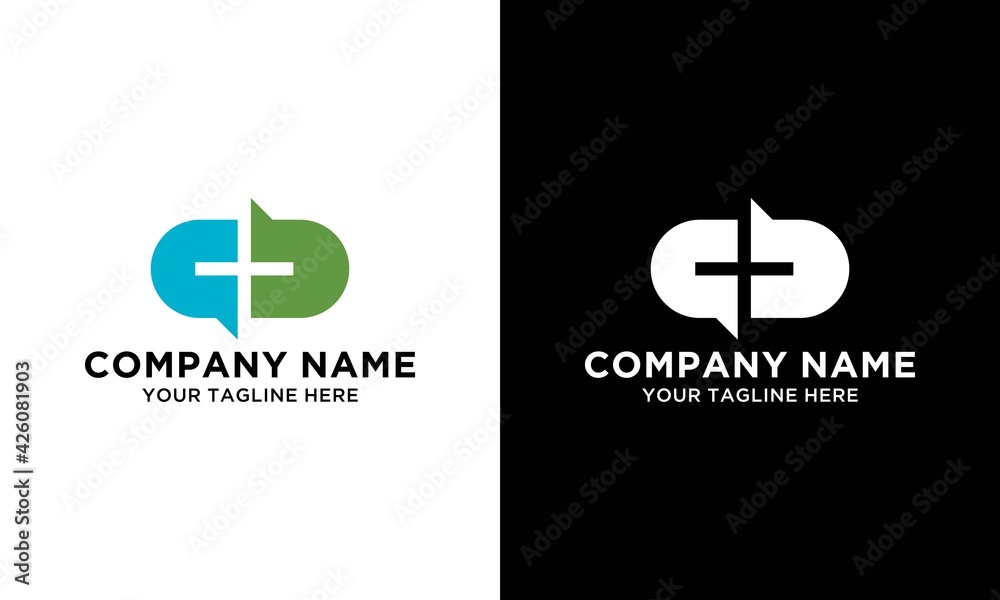 Obraz premium capsule and plus medicine logo.