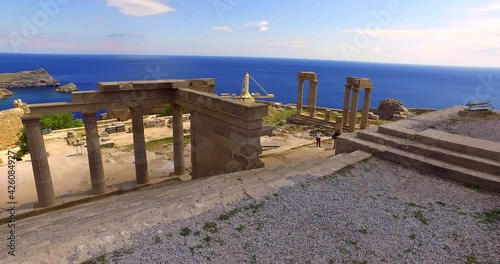 Lindos is the most impressive archaeological site on Rhodes. with the Lindos Acropolis rising dominantly on a steep cliff overlooking the sea, framed by mighty fortress walls.