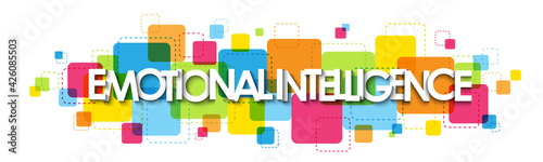 EMOTIONAL INTELLIGENCE colorful vector typography banner isolated on white background