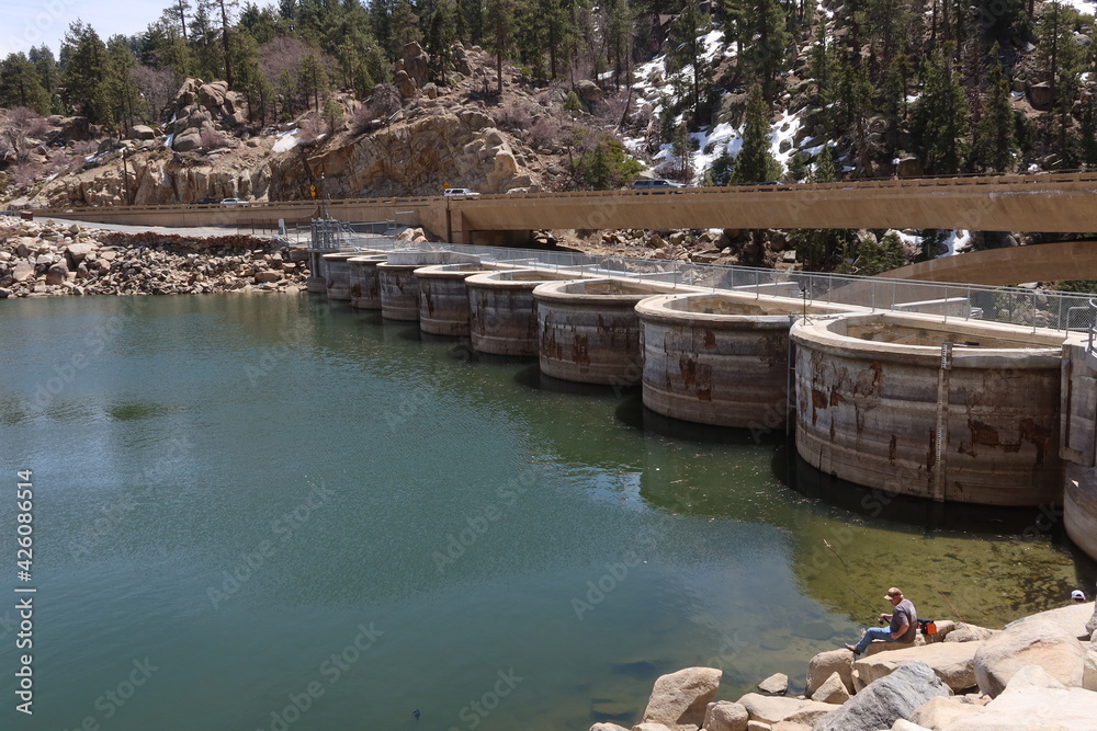 Hydro-Energy Dam on Big Bear lake California,