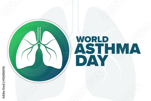 World Asthma Day. Holiday concept. Template for background, banner, card, poster with text inscription. Vector EPS10 illustration.