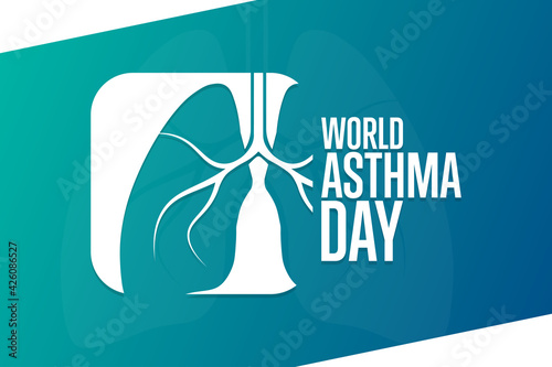 World Asthma Day. Holiday concept. Template for background, banner, card, poster with text inscription. Vector EPS10 illustration.