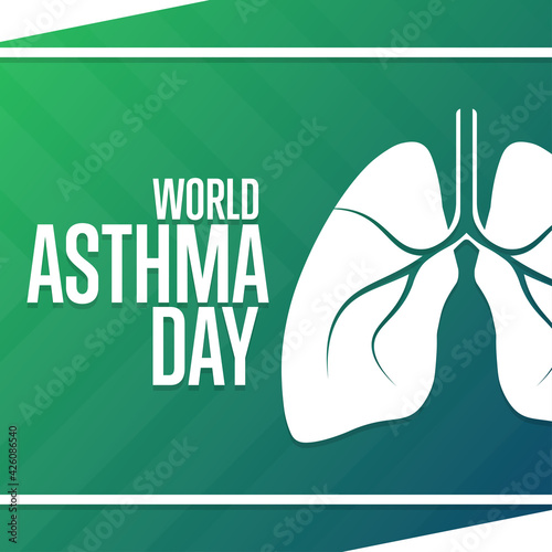 World Asthma Day. Holiday concept. Template for background, banner, card, poster with text inscription. Vector EPS10 illustration.