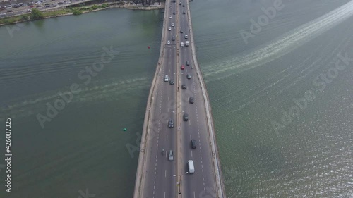 An aerial shot of the Falomo bridge, Ikoyi, Lagos photo