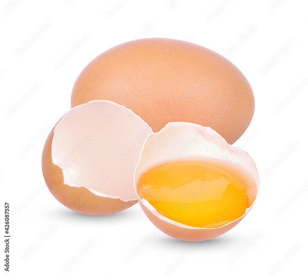 Chicken Egg , Broken egg isolated on white background Chicken Egg , Broken egg isolated on white background