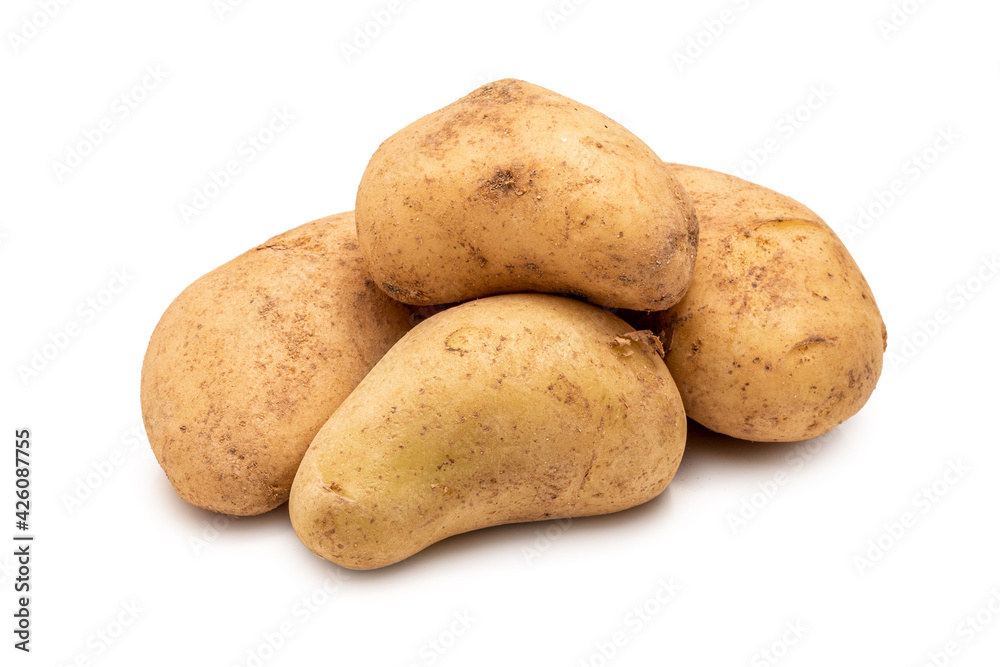 raw potatoes isolated on white background raw potatoes isolated on white background