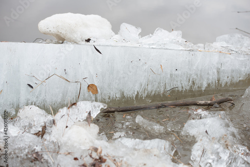 thick ice, ice floe, snow, winter, cold, nature, landscape, ice, white, tree,...
