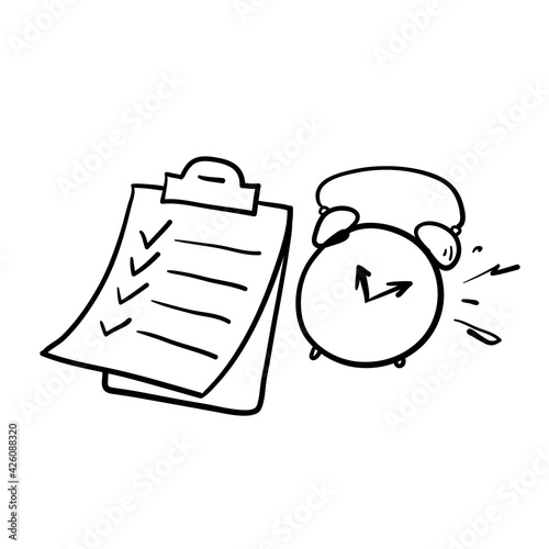hand drawn doodle Fast service and project management related icon isolated
