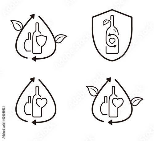 Stamp Recycling Glass Bottle for Better World