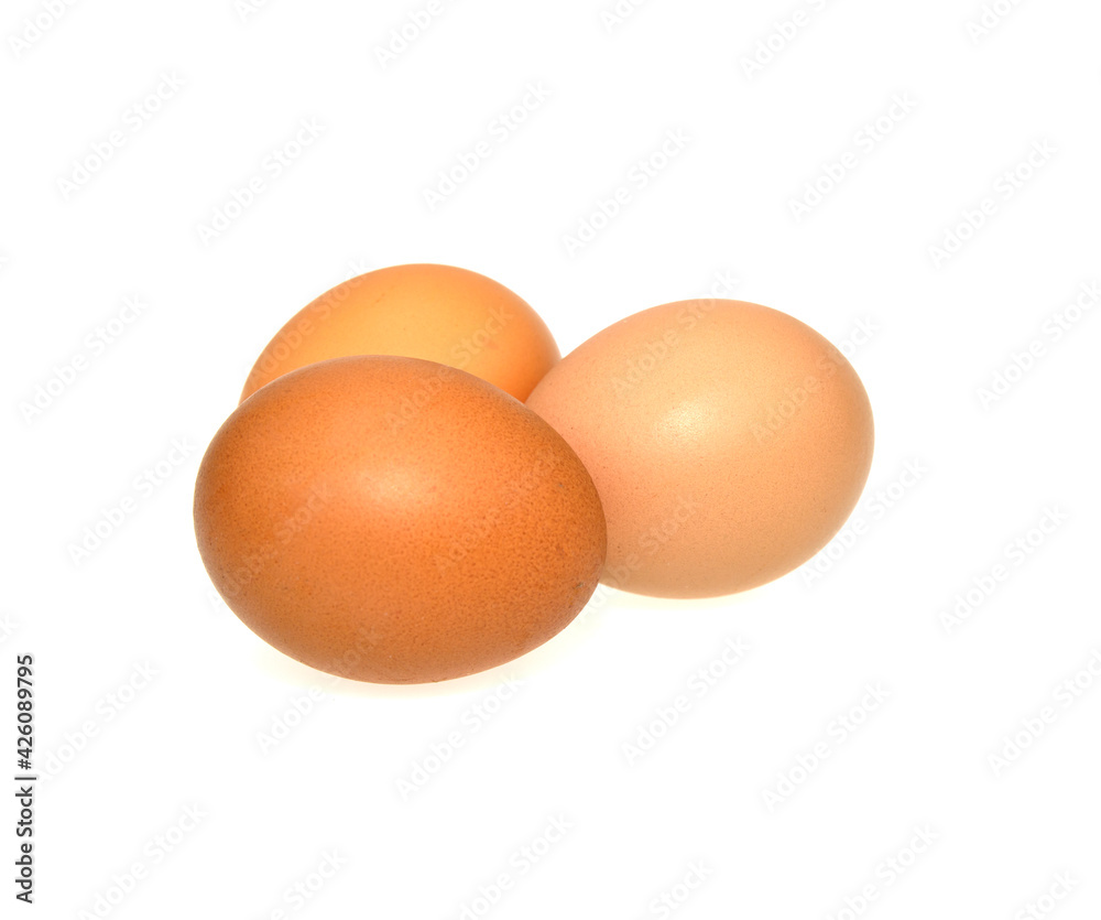 three eggs isolated on white background three eggs isolated on white background