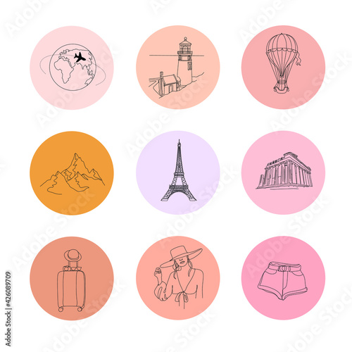 Instagram highlight icons set vector image