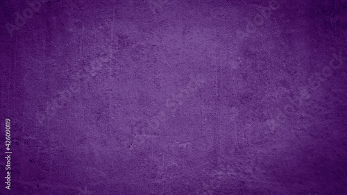 Dark abstract purple concrete paper texture background banner pattern.