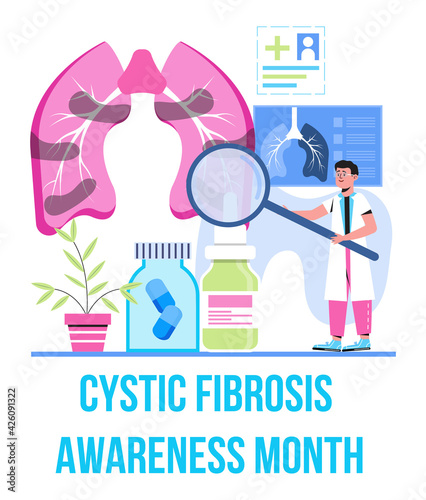 Cystic fibrosis awareness month concept vector. Medical event