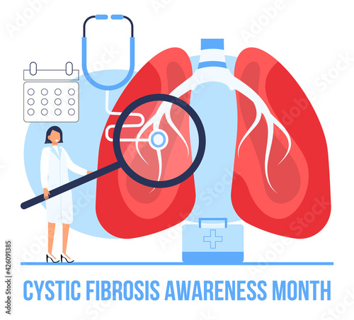 Cystic fibrosis awareness month concept vector. Medical event