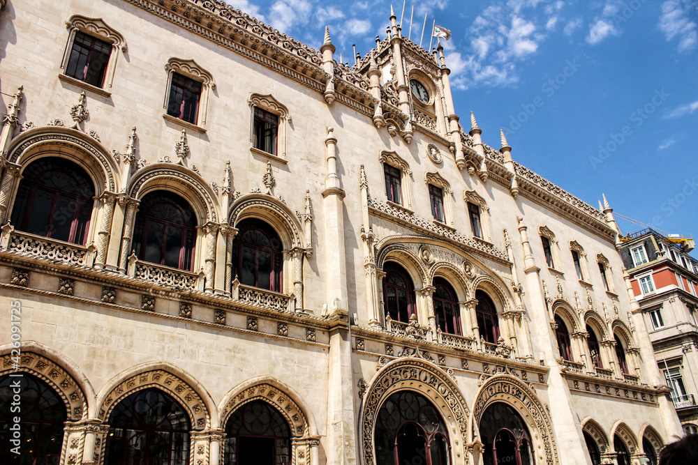 Rossio station building in Lisbon, Portugal