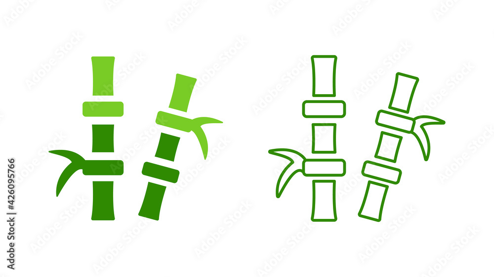 Bamboo isolated on a white background. Tropical plant. Jungle tree. Vector illustration Bamboo isolated on a white background. Tropical plant. Jungle tree. Vector illustration